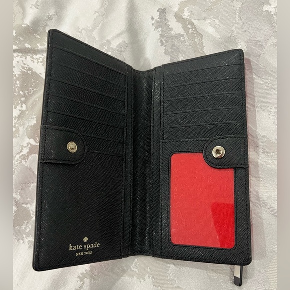 Kate Spade Classic Striped Wallet and Card Holder - Red, Pink, White, Black - Picture 3 of 5